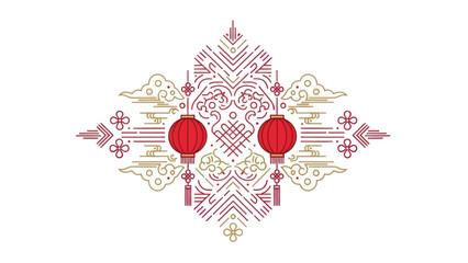 Intricate Red Ornamental Design Pattern.