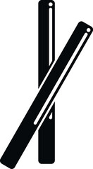 Pair of chopsticks in a simple black and white design