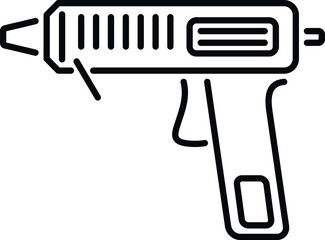 Obraz premium Hot glue gun line art icon representing crafting and repair tools