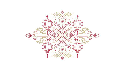 Traditional Chinese Lantern Pattern Design.