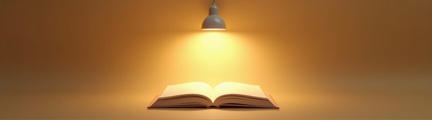 Book that is open and a light is on banner copy space