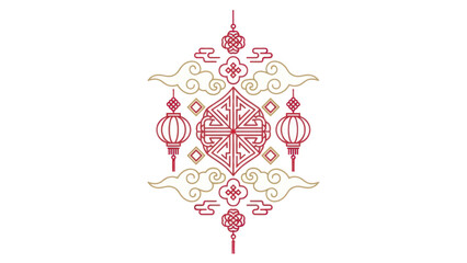 Chinese New Year Lantern Emblem Design.