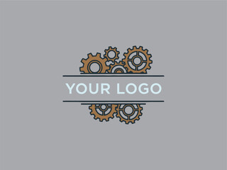 Gears and Cogs Mechanical Logo Design.
