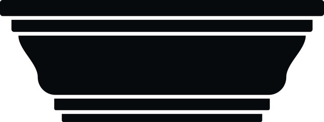 Crown molding silhouette illustrating a classical design element for ceiling or wall trim © anatolir