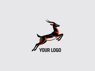 Running Antelope Logo Design Element. © Kicun