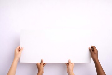 Fototapeta premium Diverse hands holding blank sign for equality message