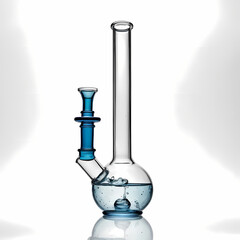 laboratory glassware on white background