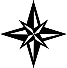 Obraz premium compass navigation icon of direction and orientation symbol of flat line vector illustrations, add compass rose, bearing, route, travel guide, black icon
