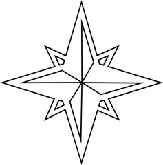 compass navigation icon of direction and orientation symbol of flat line vector illustrations, add compass rose, bearing, route, travel guide, black icon