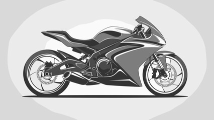 Obraz premium Sleek Sport Motorcycle Side View Illustration.