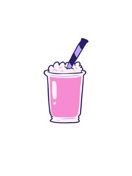 jumping motion animation of cartoon milkshake