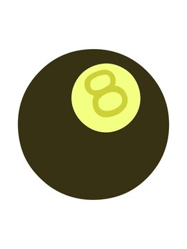 changing color animation of iconic tattoo style image of 8 ball
