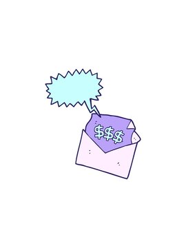 splitting effect animation of freehand drawn speech bubble cartoon bill letter