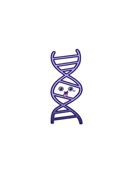 rise and float animation of gradient shaded cartoon of a DNA strand