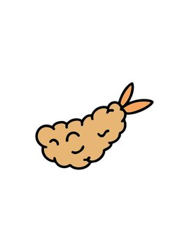 flashy sales animation of japanese tempura fried shimp snack
