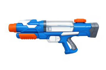 Water blaster toy providing fun during summer, children playing with squirt gun for outdoor activities
