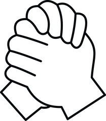 Two hands clasped together representing solidarity and collaboration