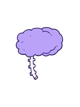 spinning motion animation of cartoon doodle of a brain