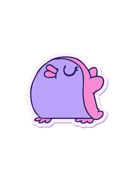 starburst effect animation of freehand drawn sticker cartoon cute kawaii red robin