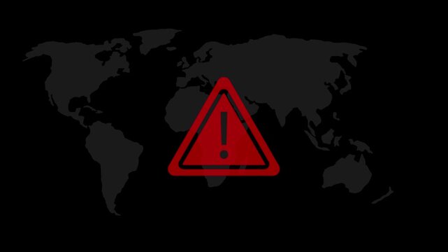 Warning triangle sign animation. 4k stock video