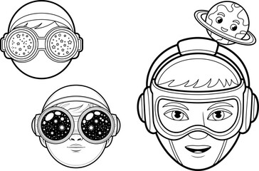 Whimsical Children's Astronaut Helmets with Planets