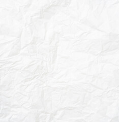 Obraz premium Top view and full frame of wrinkled or crumpled white paper texture used as crumpled white paper background texture in decorative art work