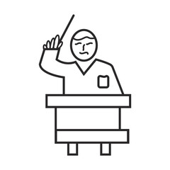 Teaching Line Art Vector Design