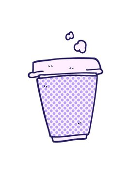 pixelize effect animation of cartoon doodle coffee cup