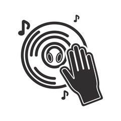 DJ Night Party Vector Illustration with Turntable, Headphones and Sound Waves for Music Festival Event Poster Design, Modern DJ Logo Vector Symbol,