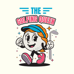 Golf Mom Typography Tshirt Design Vector, Funny Mother's Day Golfing Quote Illustration for Apparel and Gifts, Minimalist Mom Golf Typography Design,