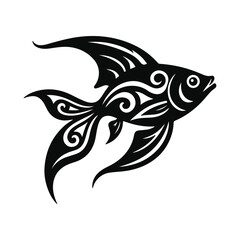 Ornamental fish Vector Illustration, Tropical Ornamental Siamese Fighting Fish, Japanese Koi Fish Vector Art