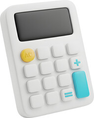 3D Clay White Calculator Math Icon