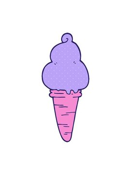 glitter effect animation of cartoon ice cream doodle