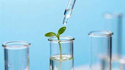 Plant growth in laboratory test tube