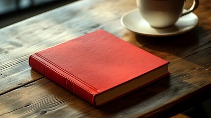 a red book on table 