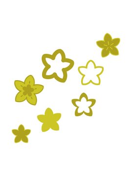 changing color animation of multiple flowers form a japnese floral pattern