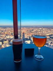 Two Glasses Chilled Beer Sit
