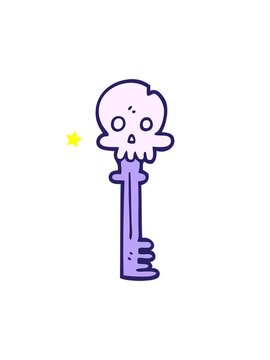 twinkling stars effect animation of skull key