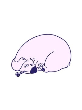 spinning motion animation of ill polar bear cartoon