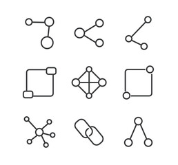 Hierarcy  line editable stroke icons set. Vector illustration