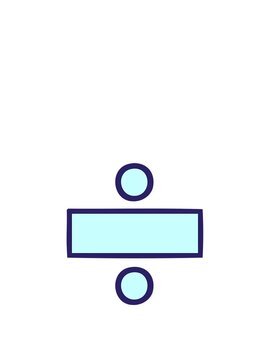 stretching up animation of cute cartoon of a division symbol