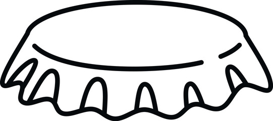 Crown bottle cap outline illustration creating a simple icon