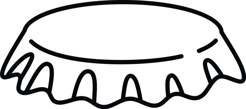 Crown bottle cap outline illustration creating a simple icon