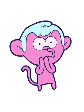 attention grabbing animation of cartoon hooting monkey