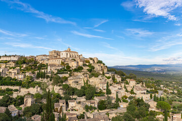 View on Gordes, a small typical town in Provence, France. Discover the stunning hilltop village of Gordes in Provence. Ancient hilltop village of Gordes, Provence, France.
