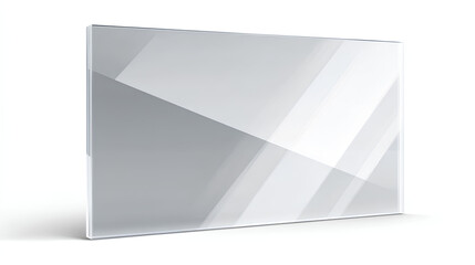 Acrylic panel 16:9 with glossy shine and clear reflection. Vector plastic sheet for screen display or modern showcase design in 1920 resolution. Stock Illustration white background