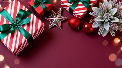Christmas gift boxes and decorations