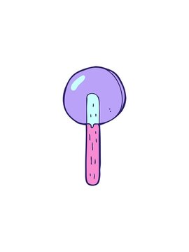 splitting effect animation of cartoon lollipop drawing