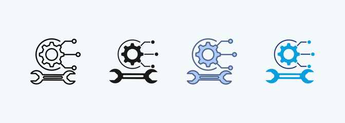 IT engineering multiple  style icon collections 