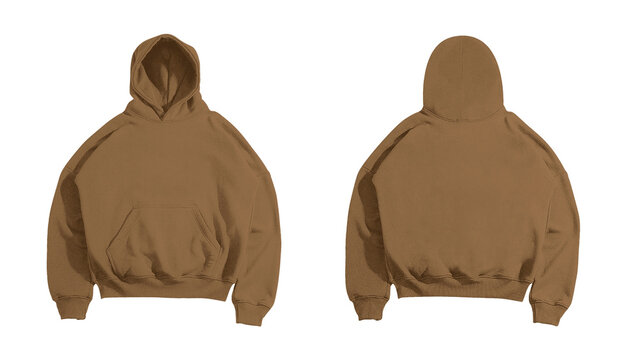 Boxy Hoodie Brown Mockup